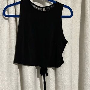 Shein open back lace crop